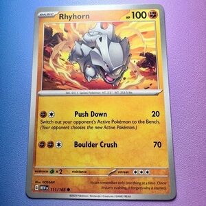 rhyhorn - 111/165 (common) — pokemon: 151